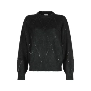 ANTRACITE MOHAIR AND WOOL BLEND SWEATER