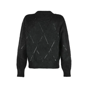 ANTRACITE MOHAIR AND WOOL BLEND SWEATER