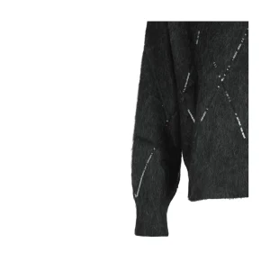 ANTRACITE MOHAIR AND WOOL BLEND SWEATER