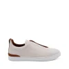 BEIGE AND BROWN LEATHER SNEAKERS