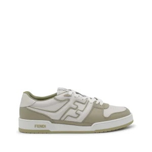 BEIGE AND WHITE LEATHER MATCH SNEAKERS