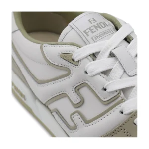 BEIGE AND WHITE LEATHER MATCH SNEAKERS