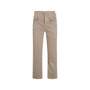 BEIGE COTTON DENIM JEANS