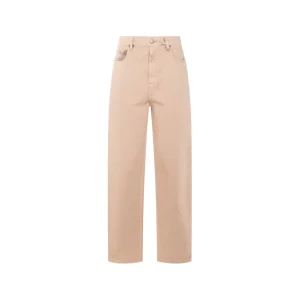 BEIGE COTTON DENIM JEANS