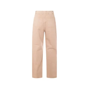BEIGE COTTON DENIM JEANS