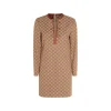 BEIGE COTTON MINI DRESS