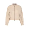 BEIGE LEATHER CASUAL JACKET