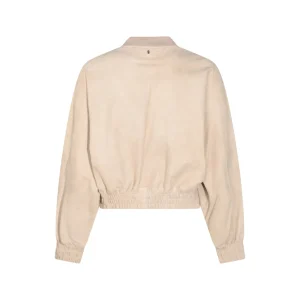 BEIGE LEATHER CASUAL JACKET
