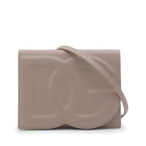 BEIGE LEATHER CROSSBODY BAG