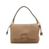 BEIGE LEATHER MAMMA BAGUETTE MEDIUM SHOULDER BAG