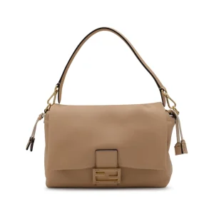 BEIGE LEATHER MAMMA BAGUETTE MEDIUM SHOULDER BAG