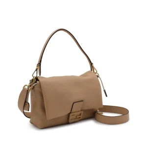 BEIGE LEATHER MAMMA BAGUETTE MEDIUM SHOULDER BAG