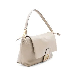 BEIGE LEATHER MAMMA BAGUETTE LARGE SHOULDER BAG