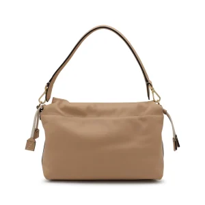 BEIGE LEATHER MAMMA BAGUETTE MEDIUM SHOULDER BAG