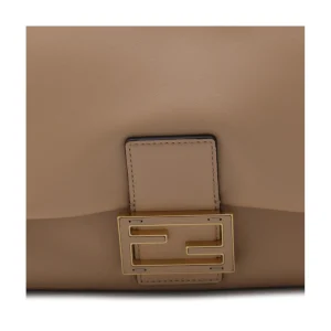 BEIGE LEATHER MAMMA BAGUETTE MEDIUM SHOULDER BAG