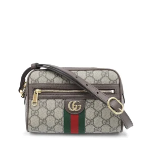 BEIGE LEATHER MINI OPHIDIA BAG