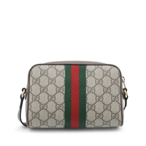BEIGE LEATHER MINI OPHIDIA BAG