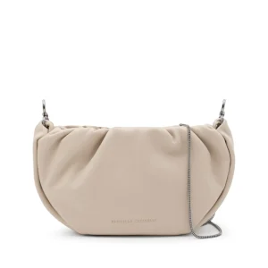 BEIGE LEATHER SHOULDER BAG