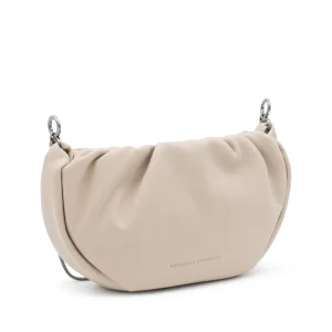 BEIGE LEATHER SHOULDER BAG