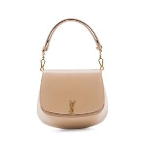 BEIGE LEATHER VOLTAIRE SHOULDER BAG