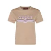 BEIGE MULTICOLOUR COTTON T-SHIRT