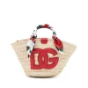 BEIGE RAFFIA SATCHEL