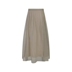 BEIGE SILK SKIRT