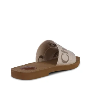 BEIHE BROWN CANVAS WOODY FLATS