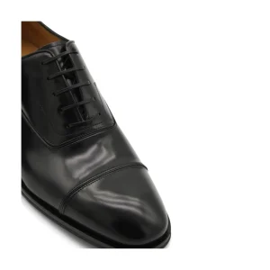 BLACK AND BROWN LEATHER LACE UP SHOES