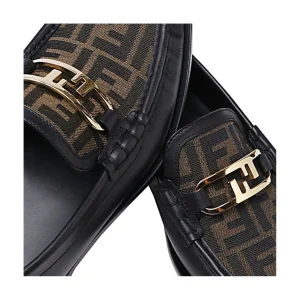 BLACK AND BROWN LEATHER LOAFERS