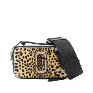 BLACK AND BROWN LEATHER SHOULDER BAG