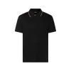 BLACK AND GOLD-TONE COTTON POLO SHIRT