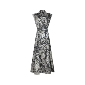 BLACK AND GREY COTTON DRESS