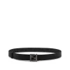 BLACK AND GREY LEATHER BELT