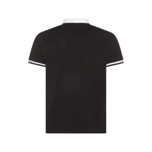 BLACK AND WHITE COTTON POLO SHIRT