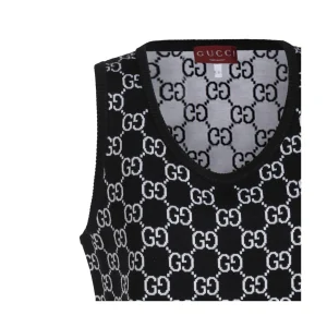 BLACK AND WHITE WOOL DRESS