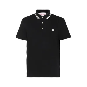 BLACK COTTON POLO SHIRT