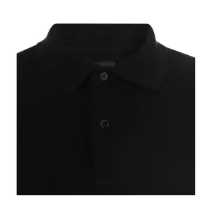 BLACK COTTON POLO SHIRT