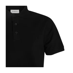 BLACK COTTON POLO SHIRT