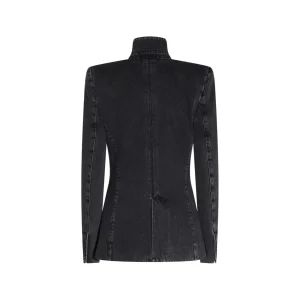 BLACK DENIM COTTON BLAZER