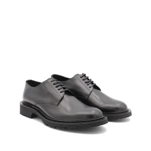 BLACK LEATHER ARMY LACE UP SHOES