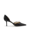 BLACK LEATHER AURALIE PUMPS
