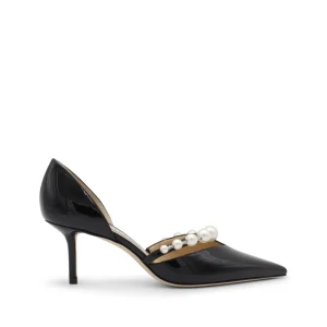 BLACK LEATHER AURALIE PUMPS
