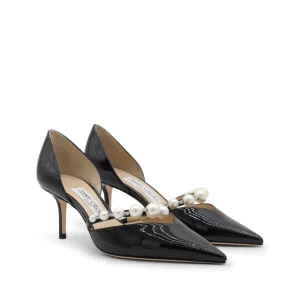 BLACK LEATHER AURALIE PUMPS