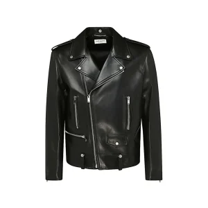 BLACK LEATHER BIKER JACKET