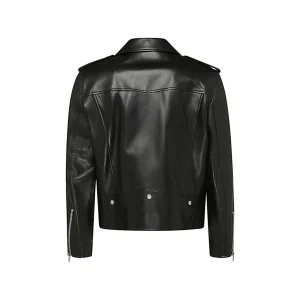 BLACK LEATHER BIKER JACKET