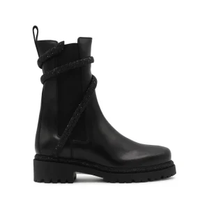 BLACK LEATHER CLEO BOOTS