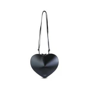 BLACK LEATHER COEUR SHOULDER BAG