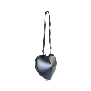 BLACK LEATHER COEUR SHOULDER BAG
