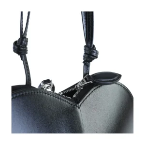 BLACK LEATHER COEUR SHOULDER BAG